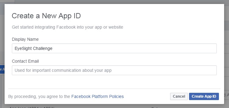 Create a new app ID