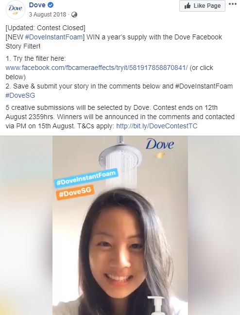 example of dove ad on facebook ads
