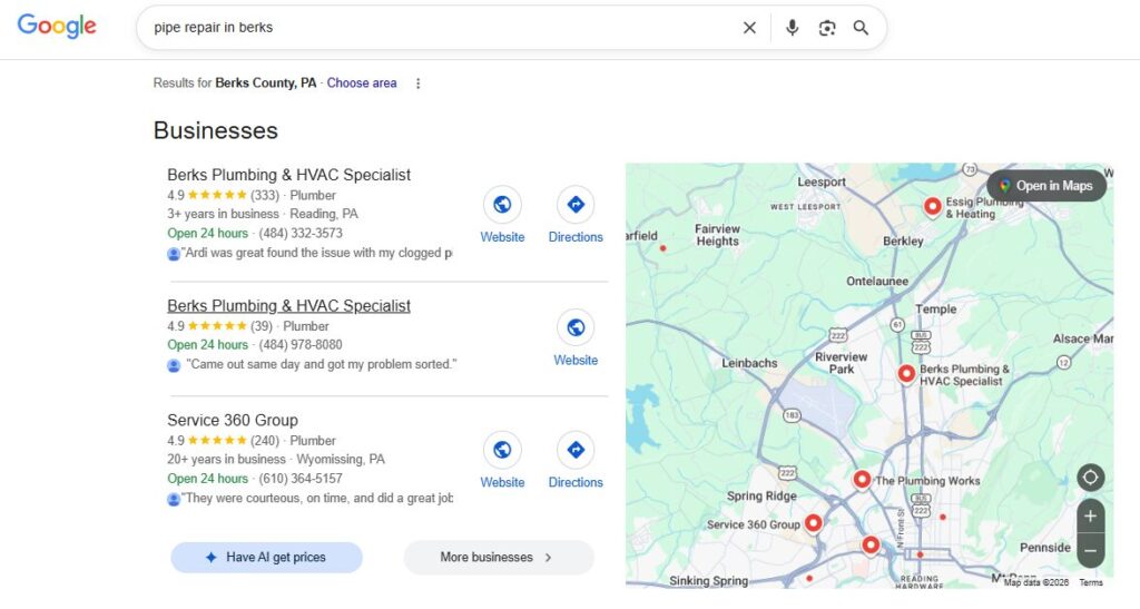 city wise serp results