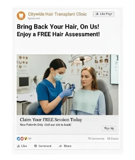 Hair Transplant Meta Ads