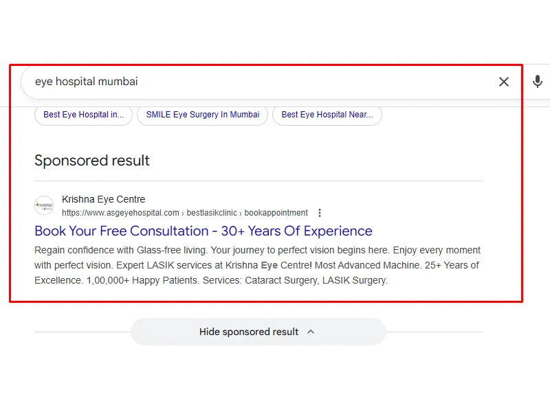 Eye Clinic Marketing Google Ads